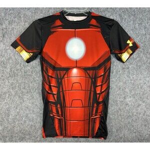 Under Armour Marvel Comics Iron Man Compression Shirt Heat Gear Mens Sz M (READ)